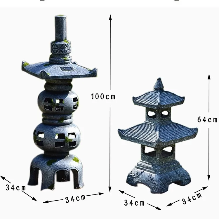 Retro solar garden stone tower - đánh giá và giá Gardening Hand Tools Japanese